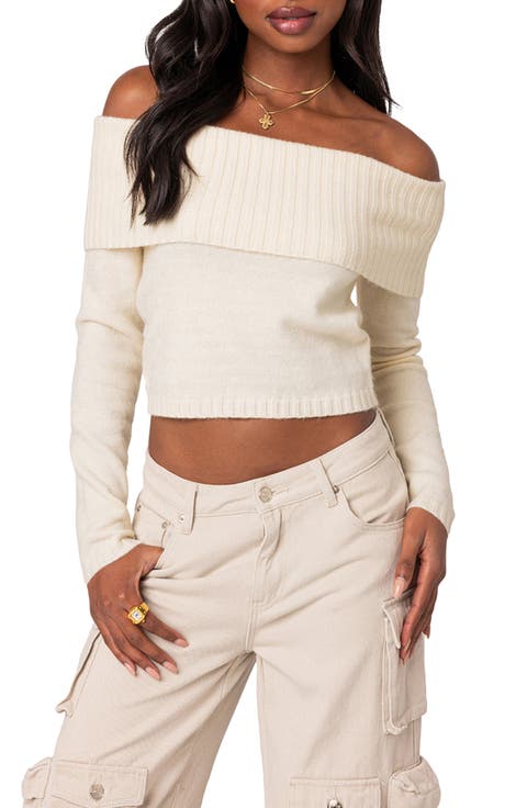 Tamara Foldover Off the Shoulder Sweater