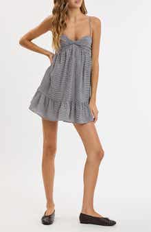Sleeveless Twist Babydoll Minidress