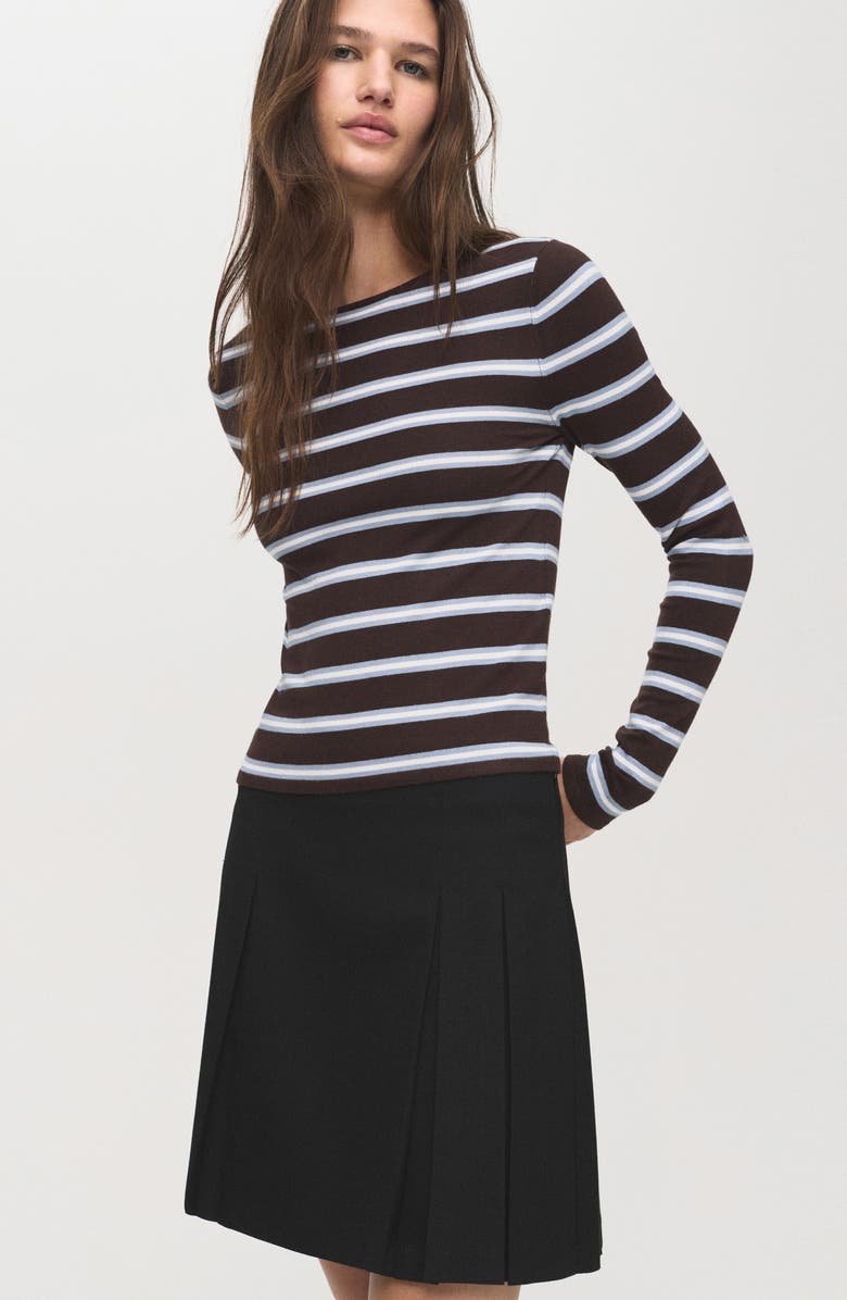 MANGO Pleated Miniskirt, Alternate, color, Grey