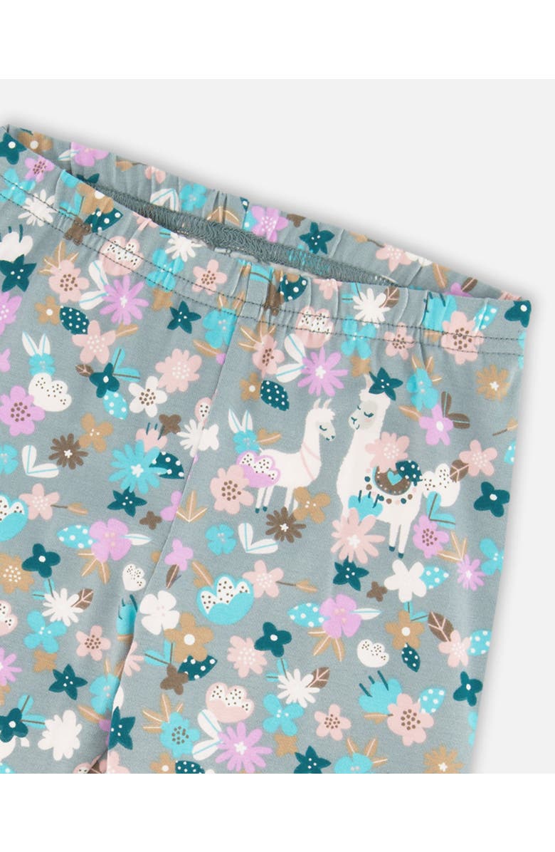 Deux par Deux Organic Cotton Leggings Llama, Alternate, color, Blue