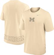 Nike Men's Nike Cream Michigan Wolverines Primary Statement Two-Hit Performance T-Shirt