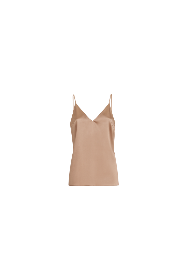 Stretch silk satin camisole, Alternate, color, Beige