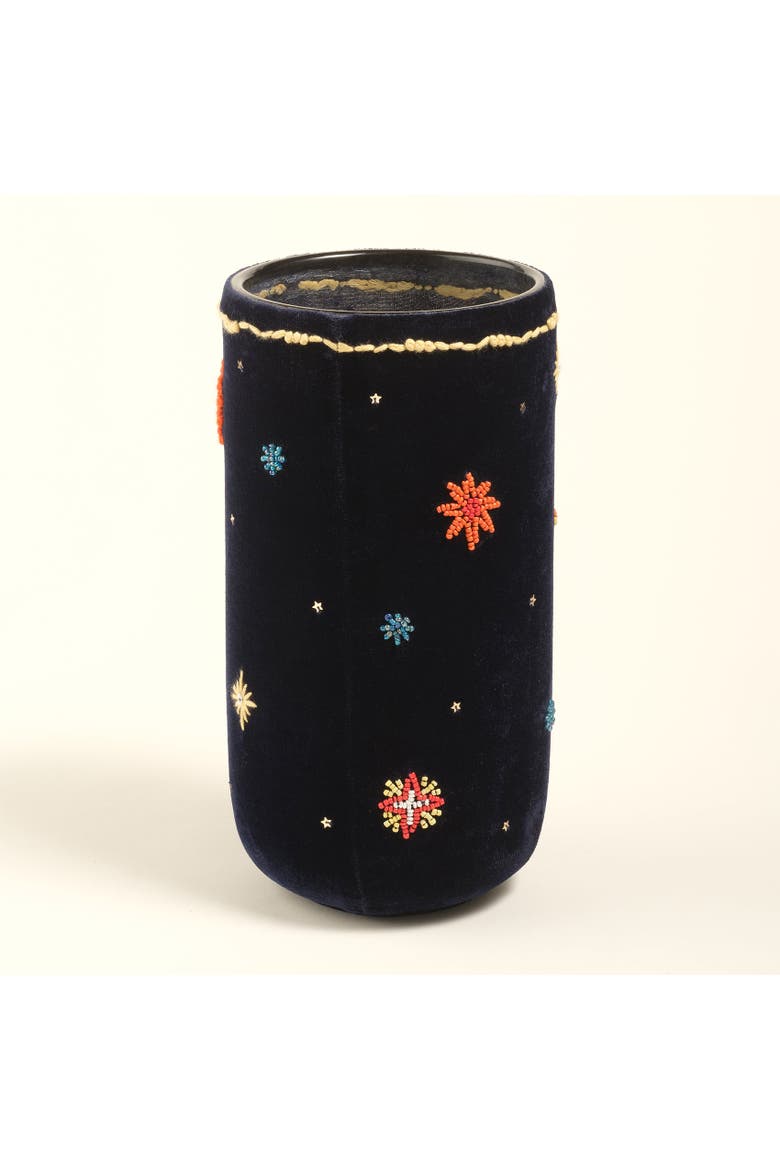 Aravali Hand Finished Glass Vase 5" x 5" Artisan Accent, Alternate, color, Blue