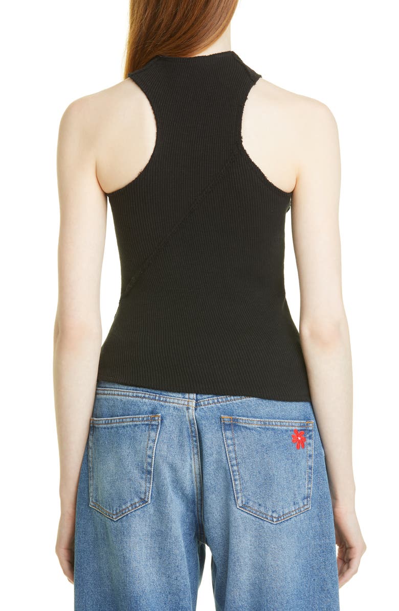Talia Byre Asymmetric Rib Cotton Blend Jersey Tank, Alternate, color, 