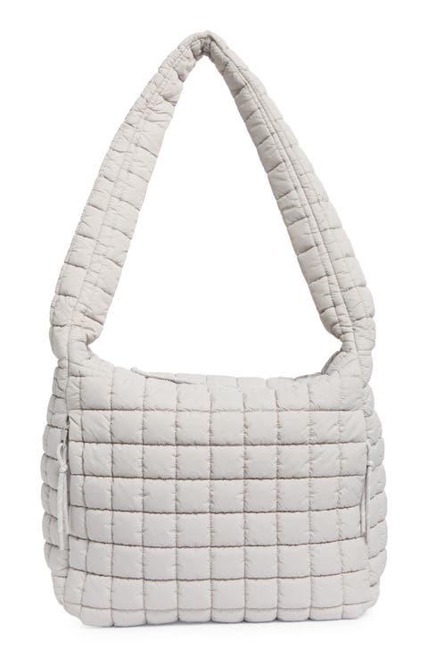 Square Quilt Nylon Hobo Bag