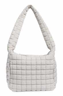 URBAN EXPRESSIONS HANDBAGS Square Quilt Nylon Hobo Bag