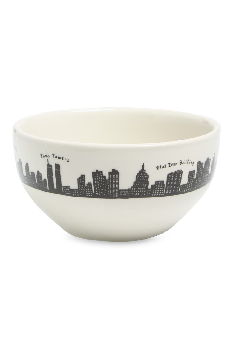 Skyline 22 oz. Dinnerware Bowl, Alternate, color, WHITE/ BLACK