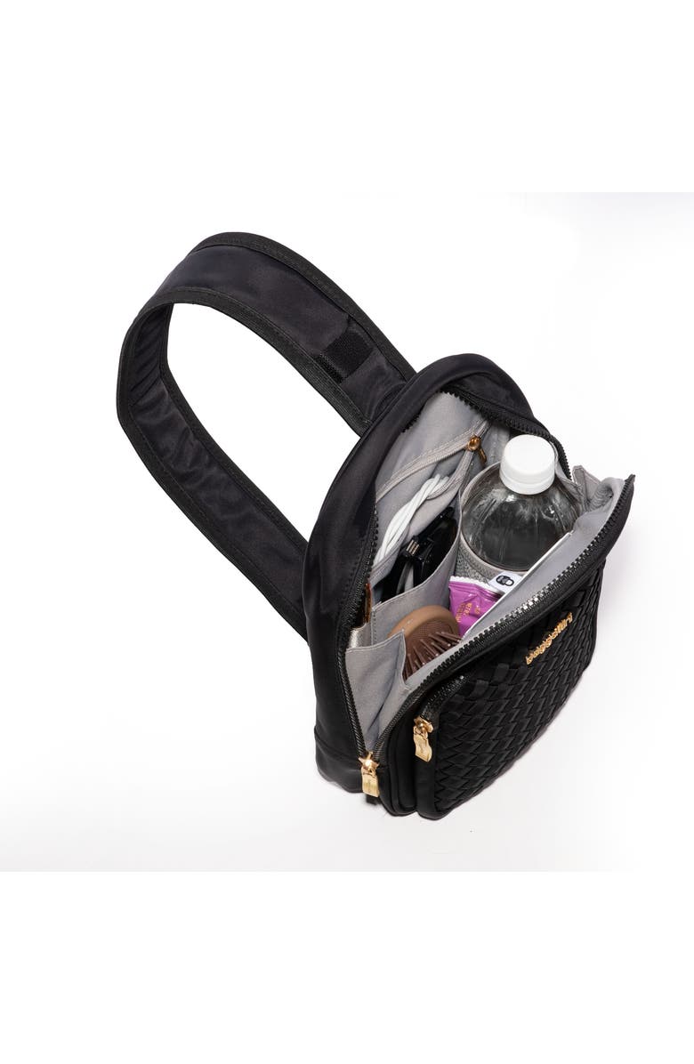 BAGGALLINI Waverly Woven Sling, Alternate, color, Black Woven Twill