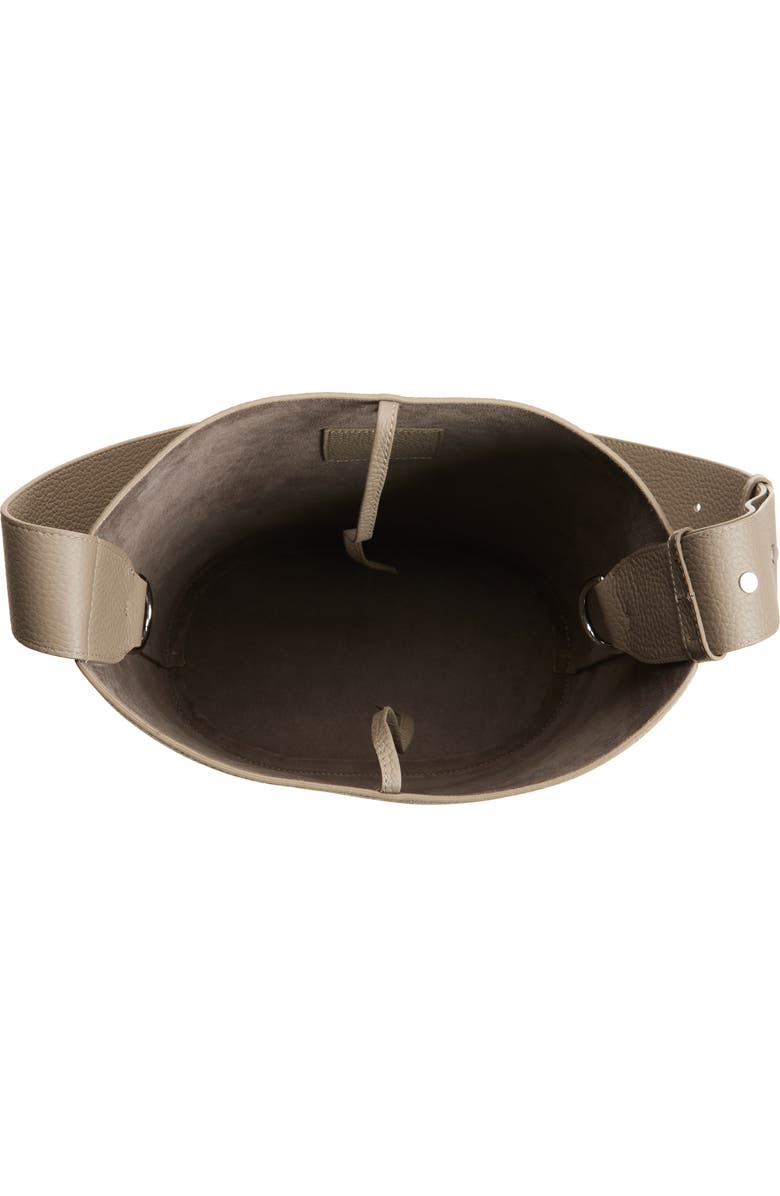 Lié Studio Norma Leather Bucket Tote, Alternate, color, Beige Grosgrain