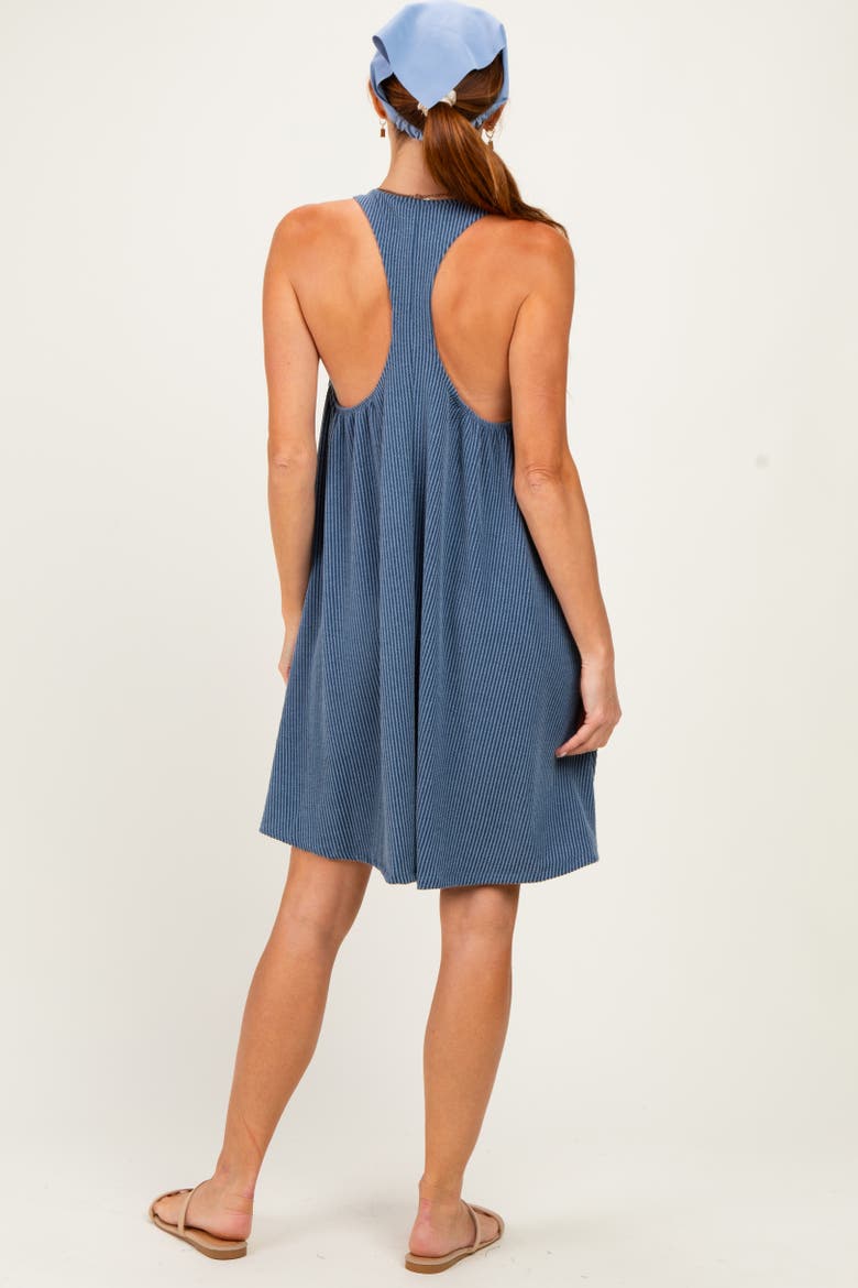Ribbed Sleeveless Open Back Midi Dress, Alternate, color, Blue