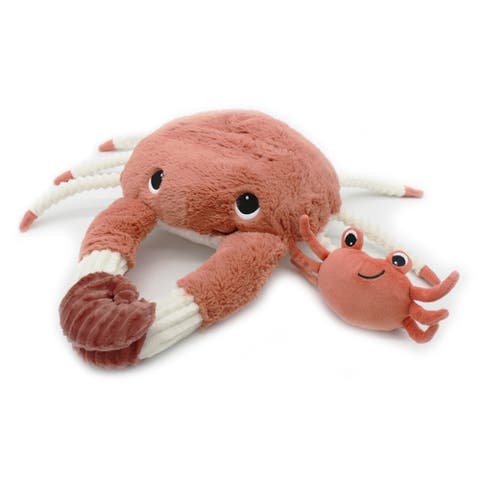 Crab Mom & Her Baby - Secret Keeper Plush Toy, Eco-Friendly, Soft & Washable