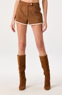 ASTR the Label Kya Lace Trim Faux Suede Shorts