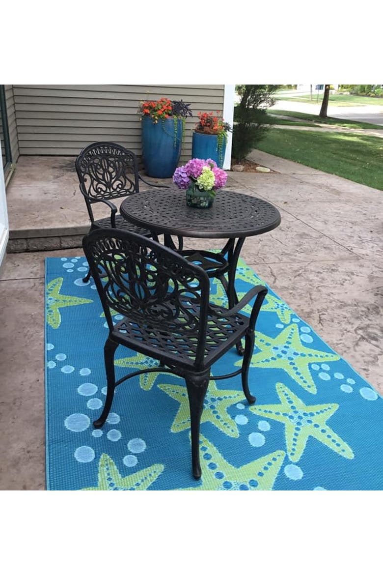 Starfish Rug, Alternate, color, Blue Green - 6'x9'