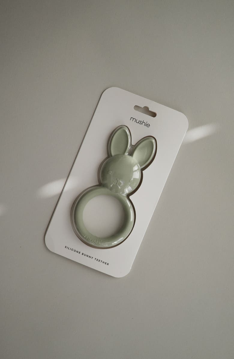 Mushie Bunny Silicone Ring Teether, Alternate, color, 