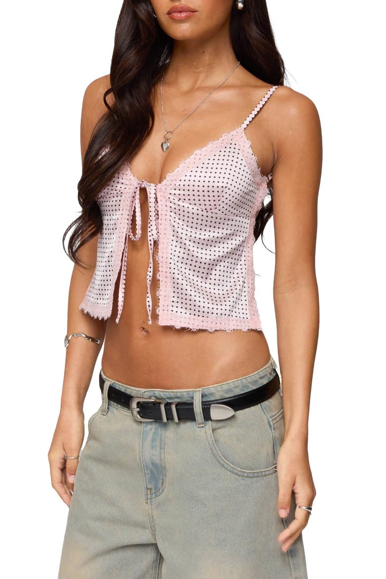 Dot Backless Satin Camisole, Alternate, color, LIGHT-PINK