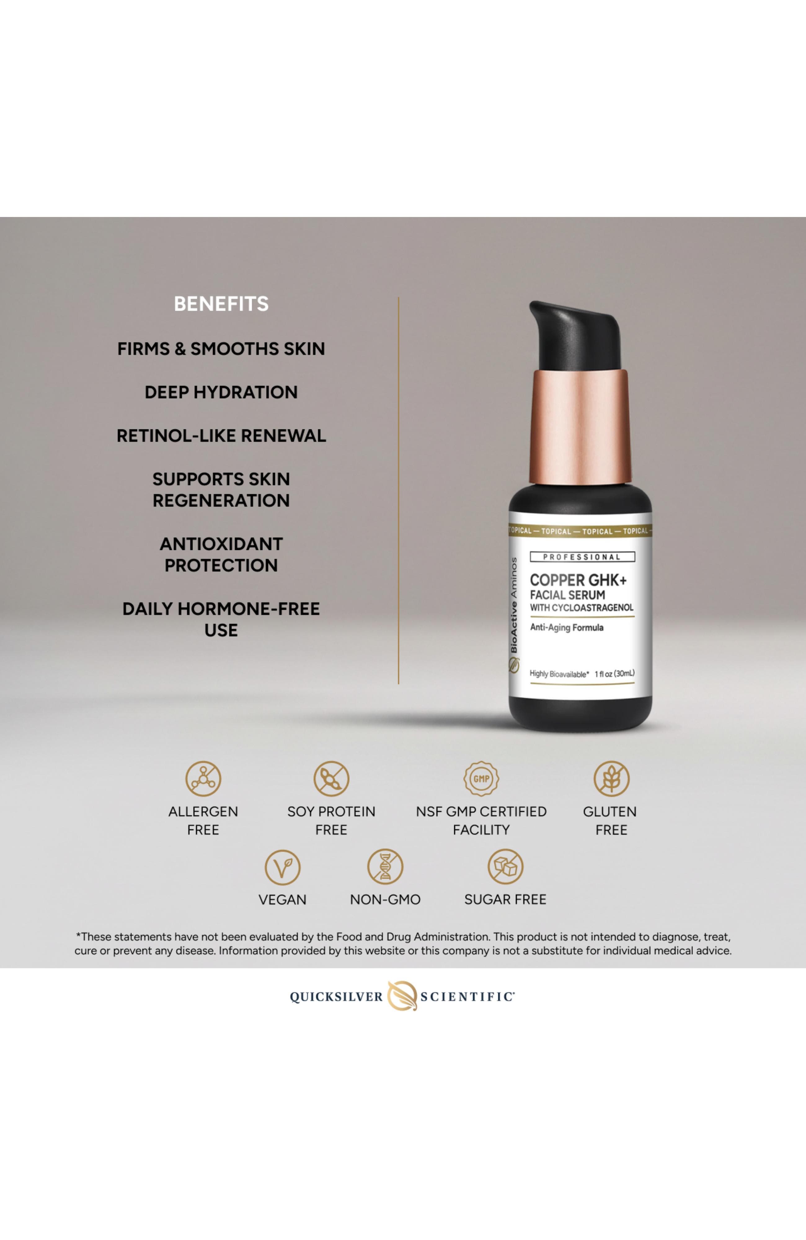 Copper GHK Plus Topical Peptide Facial Serum