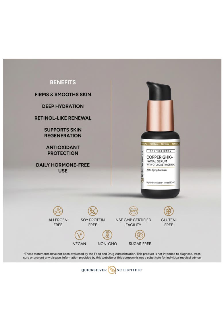 Copper GHK Plus Topical Peptide Facial Serum, Alternate, color, None
