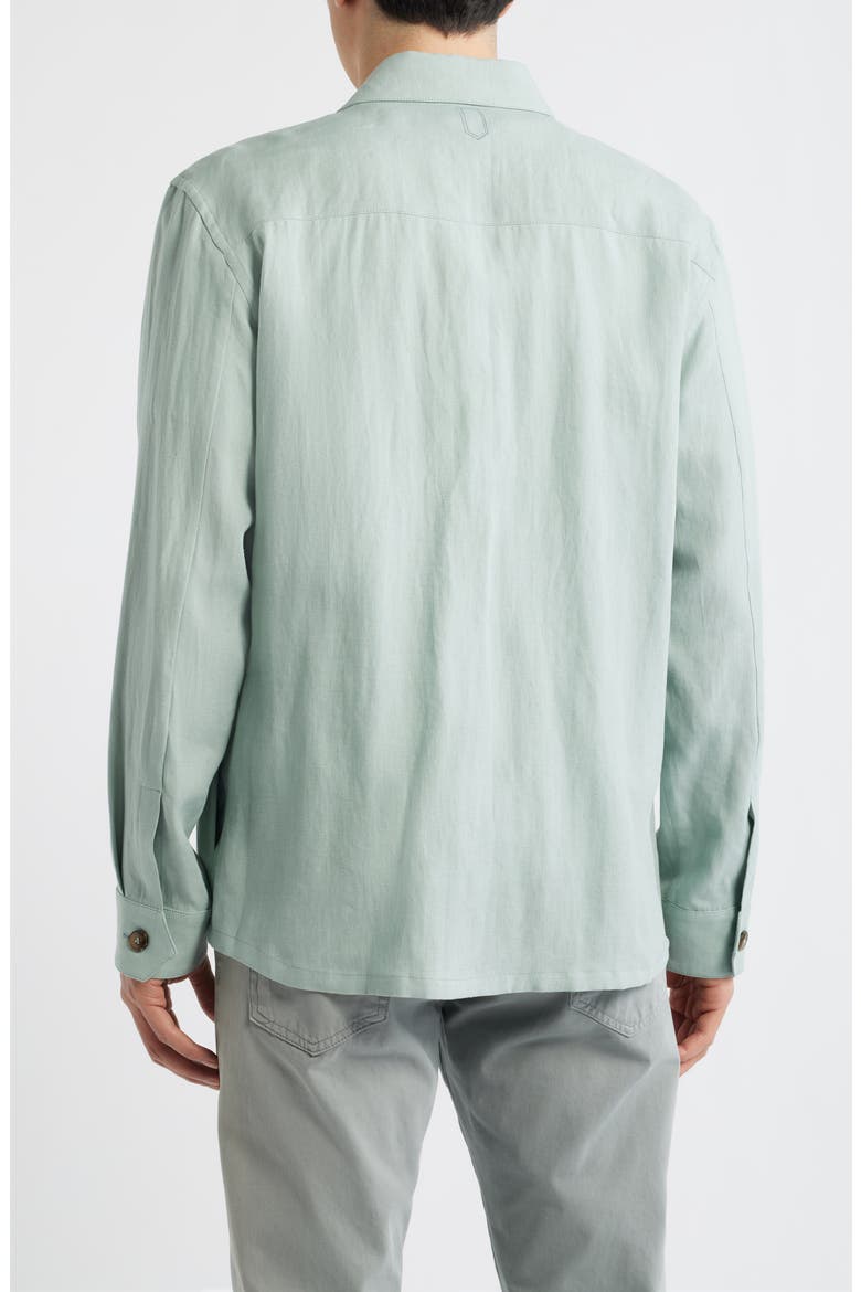 Relaxed Fit Linen Overshirt, Alternate, color, GREEN