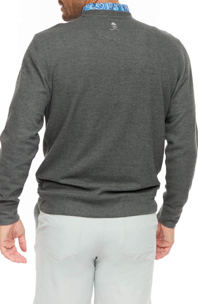 Robert Graham Colbourne Crewneck Performance Knit Pullover, Alternate, color, Charcoal