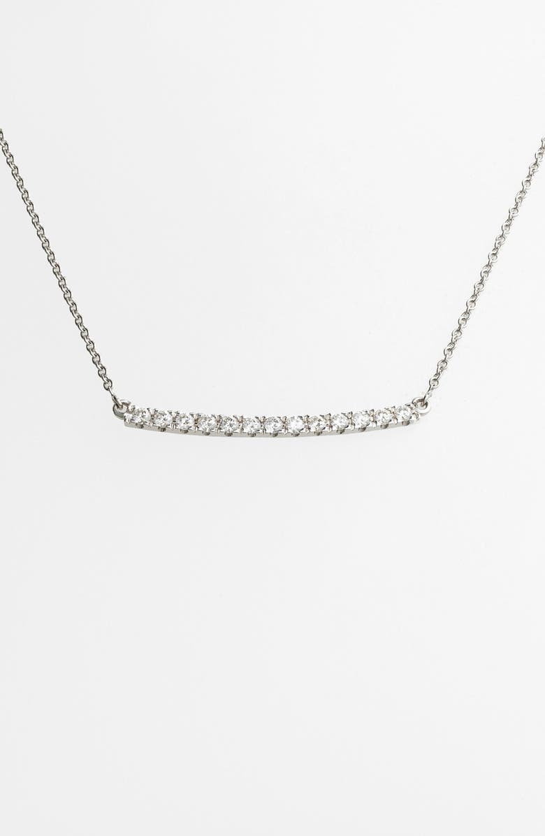 Bony Levy Stick Pavé Diamond Bar Necklace, Alternate, color, White Gold