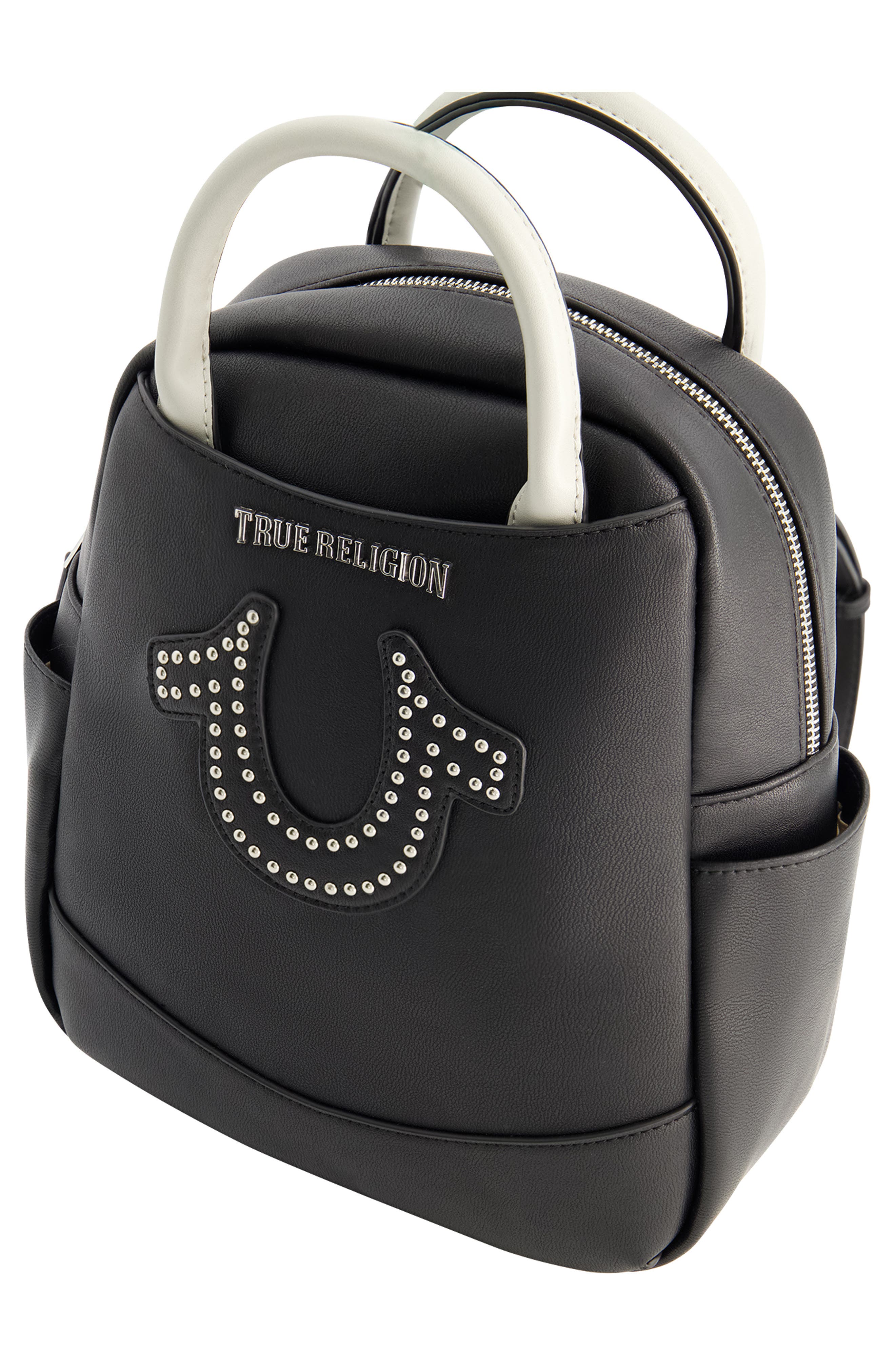True Religion Brand Jeans Studded Horseshoe Backpack, Alternate, color, 
