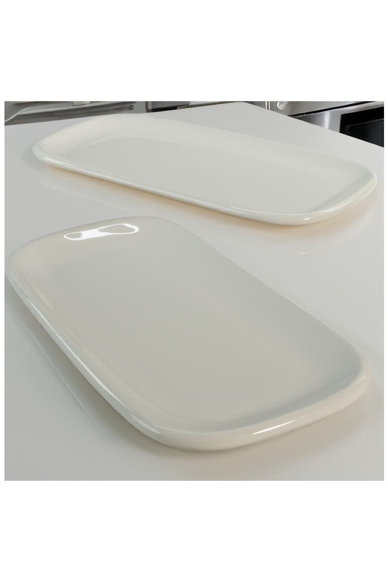 Set of 2 Assorted Impulse Rectangular Platters, Alternate, color, WHITE