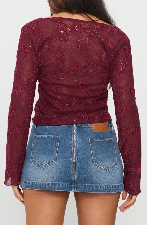 Princess Polly Darbi Denim Miniskort In Burgundy