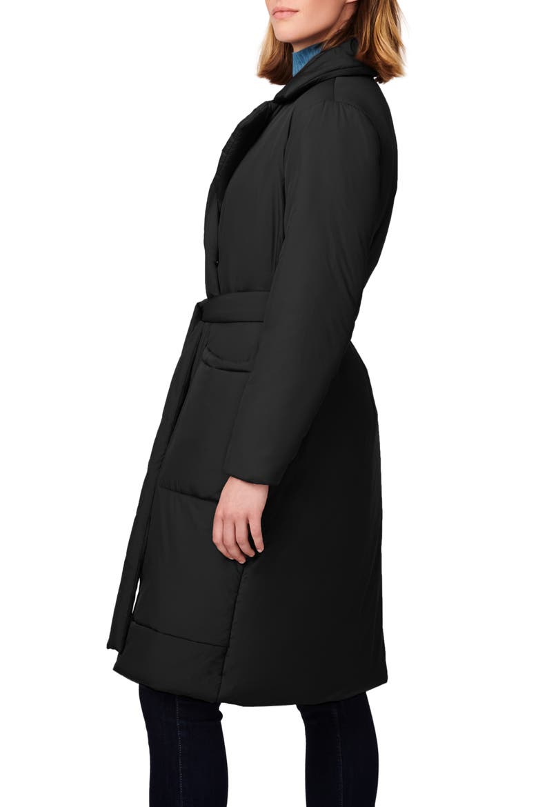 Recycled Puffer Trench Coat, Alternate, color, BLACK