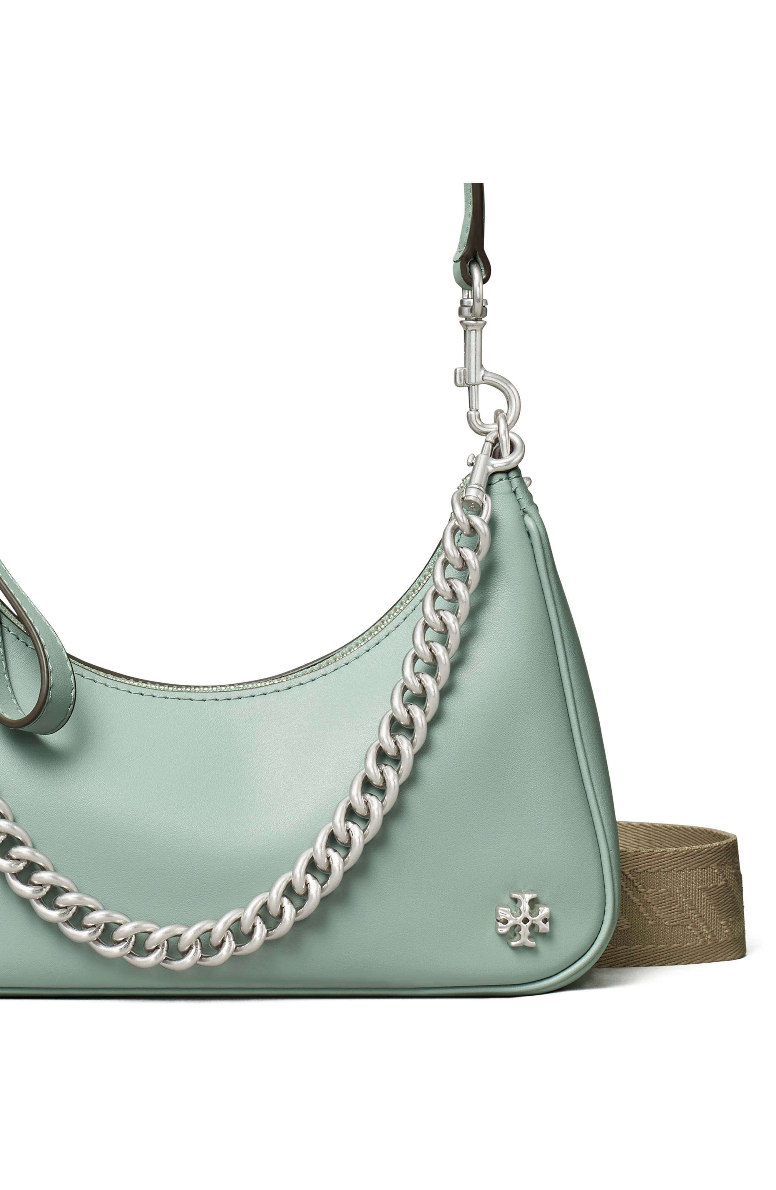 Tory Burch 151 Mercer Patent Small Crescent Bag, Alternate, color, 