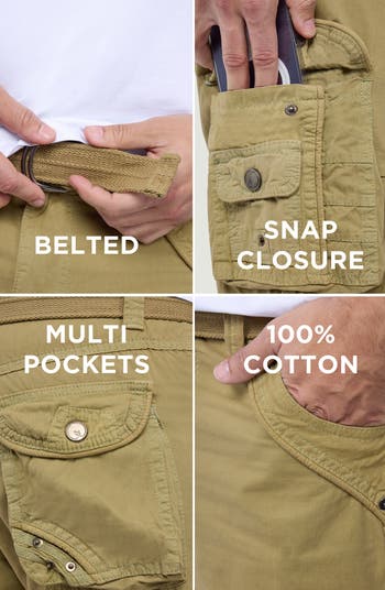 Belted Bermuda Cargo Shorts