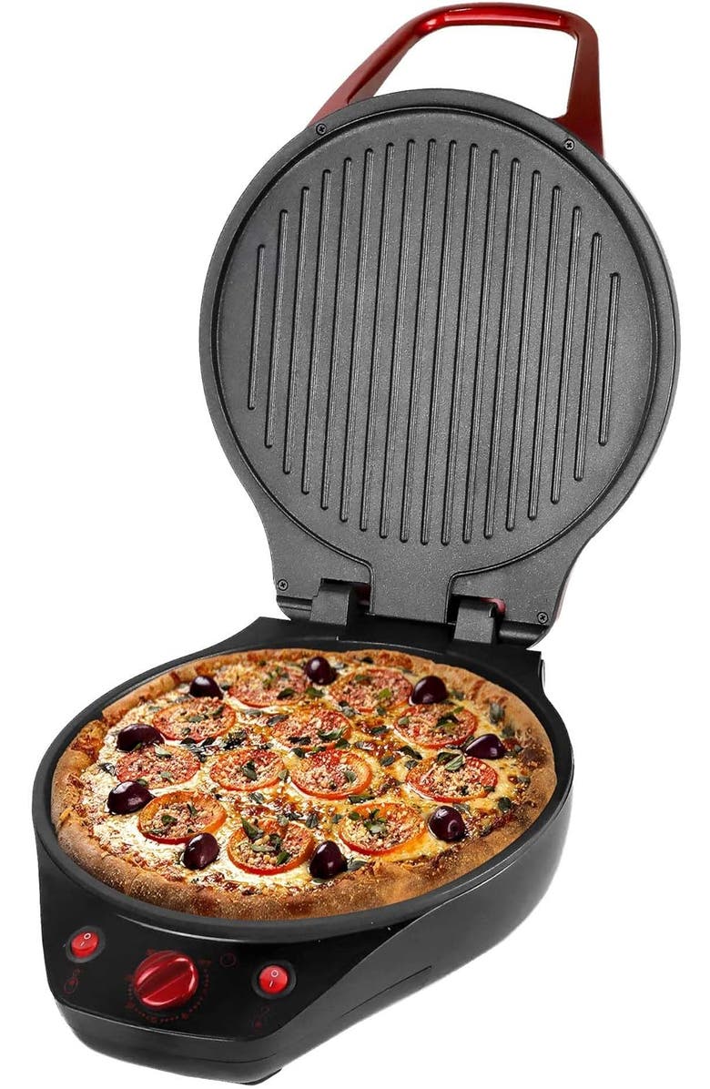 Brentwood Pizza Maker And Grill, Main, color, Red
