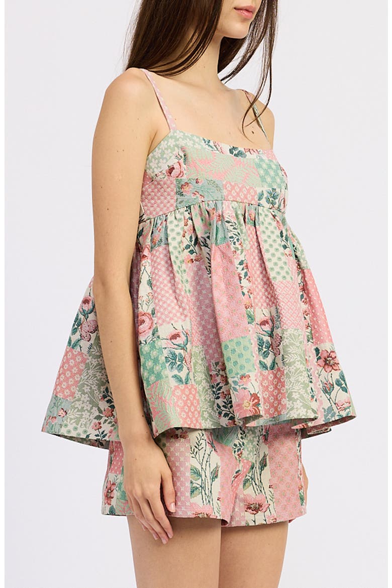 Gigi Babydoll Top, Alternate, color, PINK IVORY SAGE