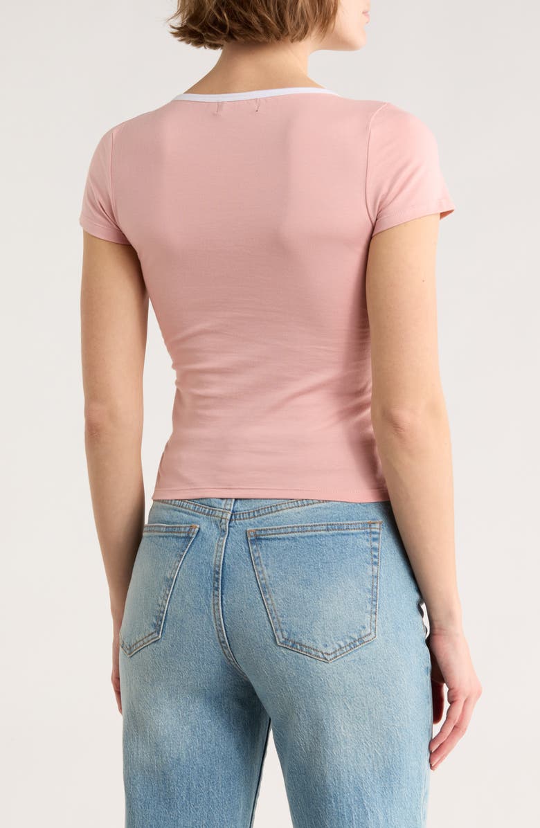 Motel Tasnia V-Neck Top, Alternate, color, Pink Lady
