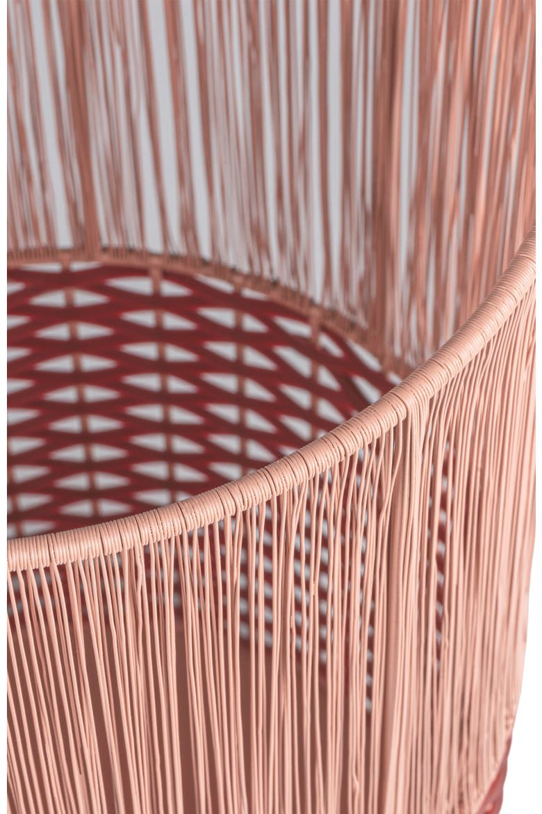 Harper Modern 2-Tone Faux Wicker Cylinder Waste Basket, Alternate, color, Pink/Red