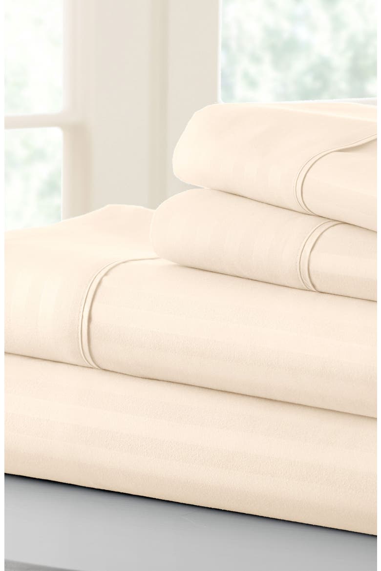 Twin Hotel Collection Premium Ultra Soft 3-Piece Stripe Bed Sheet Set - Ivory, Alternate, color, IVORY