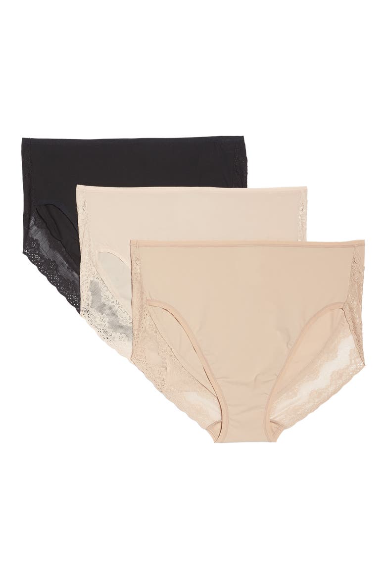 Bliss Perfection 3-Pack French Cut Briefs, Main, color, BLACK/ CAF/ LT MOCHA