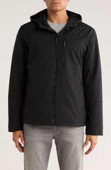 HAWKE & CO Waterproof Faux Shearling Lined Softshell Down Jacket