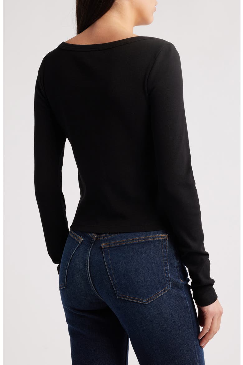 Scoop Neck Cotton Cardigan, Alternate, color, BLACK