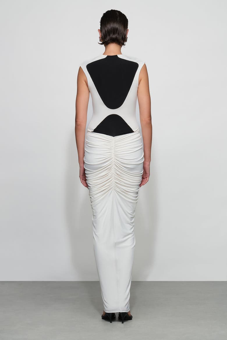 Dion Midi Dress, Alternate, color, Ivory/Black
