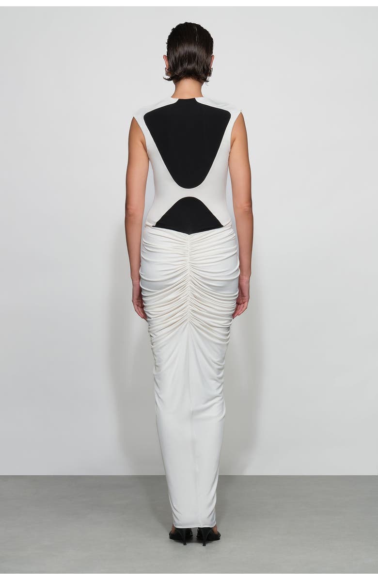 Et Ochs Dion Midi Dress, Alternate, color, Ivory/Black