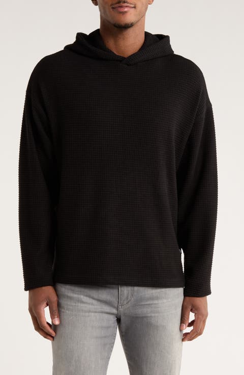 Waffle Knit Drop Shoulder Hoodie