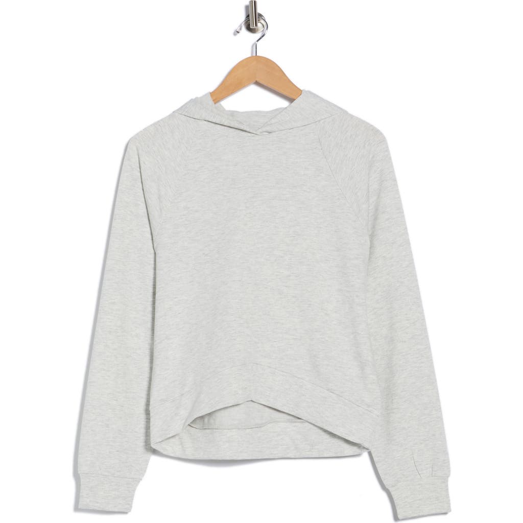 Yogalicious Moxy Brushed French Terry Crop Hoodie In Gray