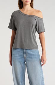 PacSun Moxie Grommet Detail One-Shoulder Top