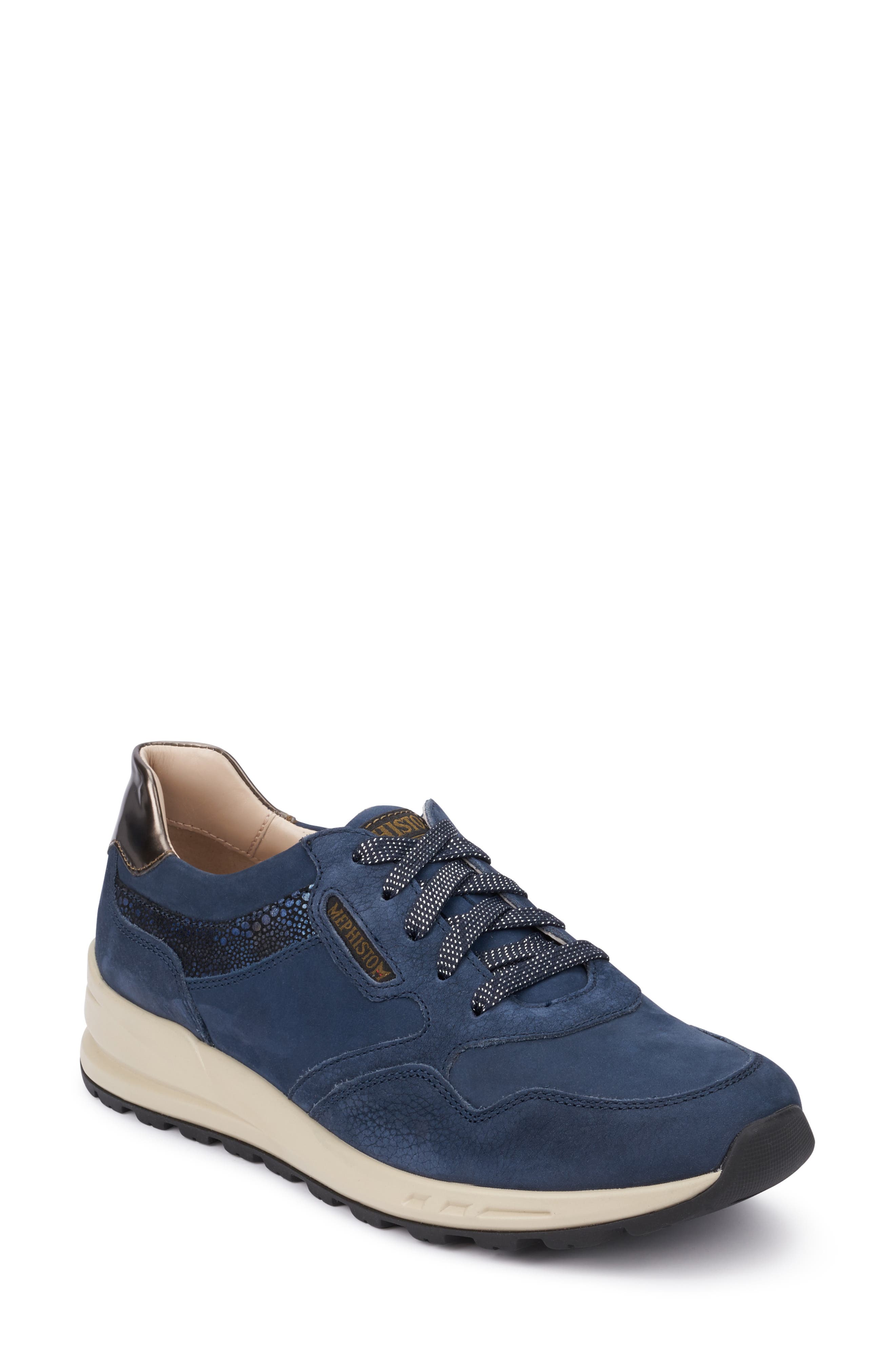 Viktoria Sneaker, Main, color, JEANS BLUE NUBUCK LEATHER