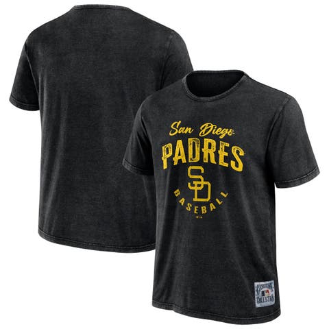 Men's Darius Rucker Collection by Fanatics Black San Diego Padres Cooperstown Collection Washed T-Shirt