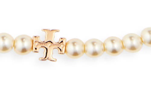 Tory Burch Kira Faux Pearl-embellished 18kt Gold-plated Necklace In Gold