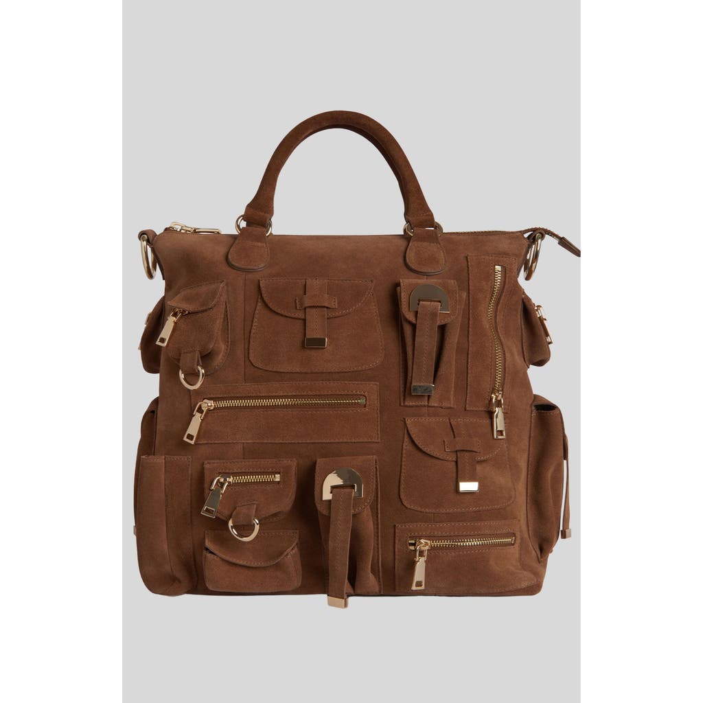 Cynthia Rowley Leather Cargo Pocket Bag In Brown