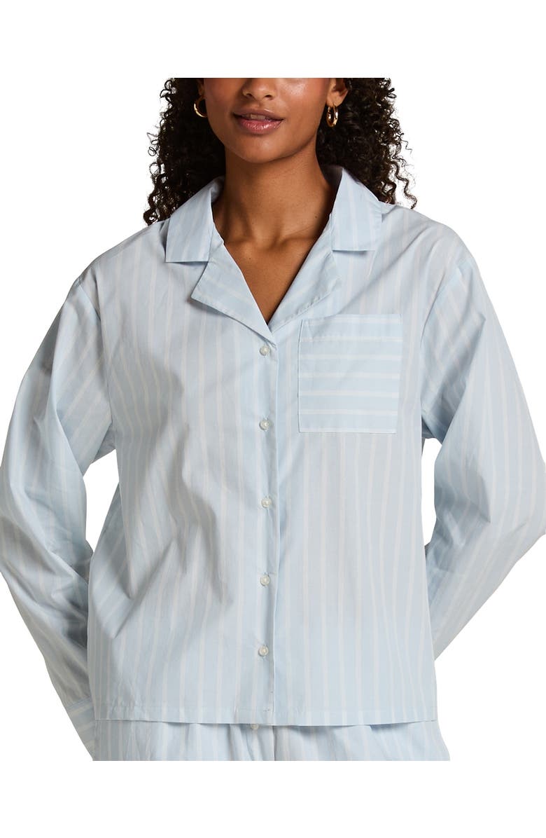 Hunkemöller Woven Cotton Stripe Jacket, Alternate, color, Xenon Blue