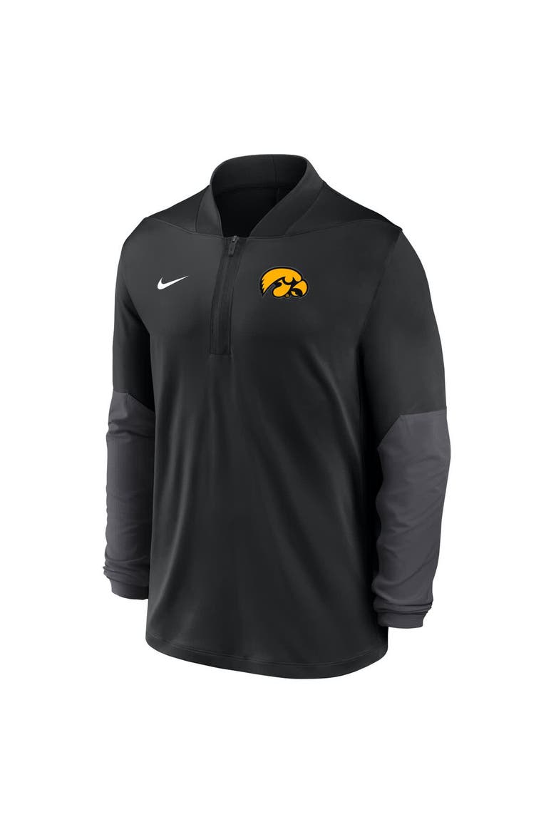 Men's Nike Black Iowa Hawkeyes One Goal Performance Half-Zip Pullover, Alternate, color, Black