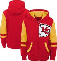 Outerstuff Youth Red Kansas City Chiefs Colorblock Full-Zip Hoodie